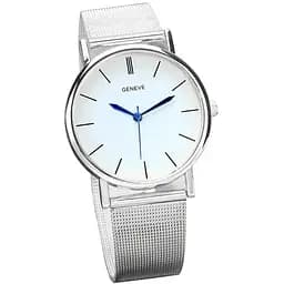 Наручний годинник жіночий Geneva Steel Silver Сріблястий (800)