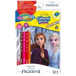 Карандаши цветные Colorino Frozen трехгранные с точилкой 12 шт. 13 цветов (91000PTR)
