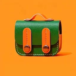 Шкіряний футляр Briefcase для навушників AirPods Pro Green / Orange - мініатюра 2