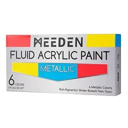 Набор жидких акриловых красок Fluid Metallic 6×60 мл