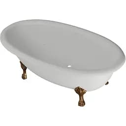 Ванна окремостояча глянцева Amdcon Olmpa 180x90 біла з литого каменю бронзові ніжки OLMPA_180_nzhk-br_HL Білий