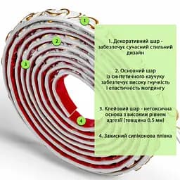 Молдинг 4950х20х7 мм Білий із золотом SW-00002678 - мініатюра 3