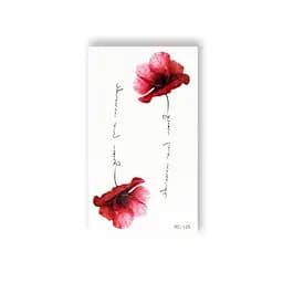 Временная татуировка Красные маки Tattooshka RC-129, 2 картинки