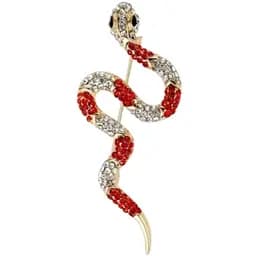 Брошь Змея женская брошь-булавка красная