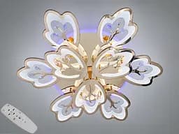 Стельова LED люстра Diasha 8148/6+3G золото, 9 модулів, 185 Вт, 80 см, 16-25m2