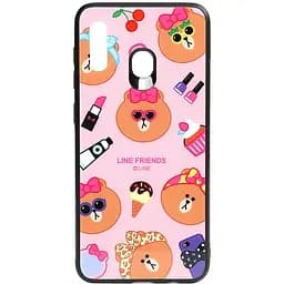 Чохол-накладка Toto Cartoon Print Glass Case Samsung Galaxy A20/A30 Line friends Linc