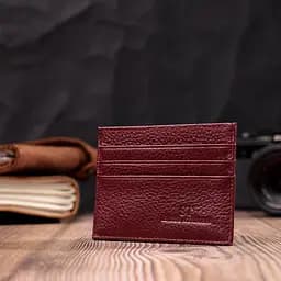 Практичний кард-кейс із натуральної шкіри ST Leather 22446 бордовий - мініатюра 5