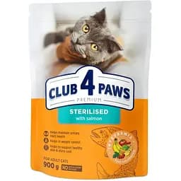 Сухой корм Club 4 Paw Premium для стерилизованных кошек Лосось 900 г