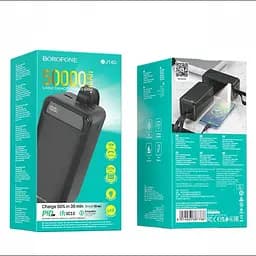Повербанк чорний із швидкою зарядкою зовнішній акумулятор Power bank BOROFONE BJ14D 50000mAh PD22 5W - мініатюра 6