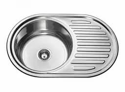 Мийка кухонна Kraft 7750 D Decor овальна з полицею 770х500х180 мм 0,8 мм 30412