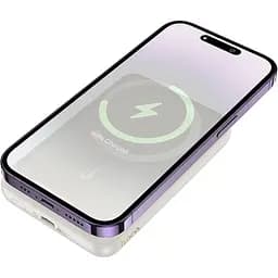 Зовнішній акумулятор Hoco J141 Grace MagSafe 10000mAh 20W (J141) Milky White (639194) [161341] - мініатюра 3