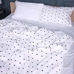 Комплект постільної білизни MisSon Сатин 22-1390 Hearts and Dreams 160 x 220 см білий (2200010563801)