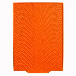 Силіконовий килимок для сушіння посуду зі зливом підставка-килимок для мокрого посуду 42х33 см Жовтогарячий Помаранчевий 88194