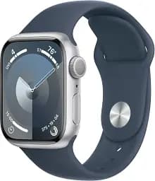 Смарт-часы Apple Watch Series 9 41mm Silver Aluminum Case with Storm Blue Sport Band -M/L (MR913QC/A)