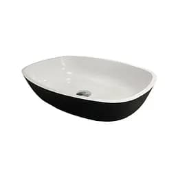 Умивальник накладний Adamant Amarant Black-White glossy 540x410x130мм, штучний камінь 54 см - мініатюра 1
