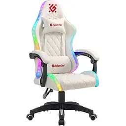 Крісло ігрове Defender Energy, Клас 4, 50 мм, PU, RGB, біле - мініатюра 2