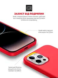 Силиконовый чехол для Apple iPhone 14 Pro Max, ICON2 Case, красный, противоударный, панель, защита всего корпуса, матовая поверхность Soft Touch, выступает над дисплеем, совместим с защитными стеклами и пленками, с микрофиброй, ArmorStandart (ARM63618) - мініатюра 5