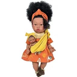 Кукла Nines d'Onil Alik с малышом в оранжевой одежде 40 см (3720)