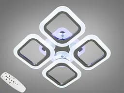 Люстра стельова LED Diasha AS8060/4HR, 50W, 3200K/4100K/6000K, акрил, хром, сучасний стиль для дому