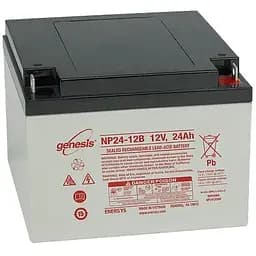 Акумулятор стаціонарний Genesis NP24-12 AGM 24Ah Ев (-/+) клема під болт 166х175х125 мм 