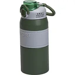 Термос Yiwu Sport HP-14-5GR с мундштуком и ручкой 600 мл, зеленый