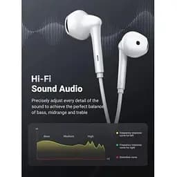 Навушники з мікрофоном Ugreen EP101 (60692) - HiFi дротові білі 60692 - мініатюра 4