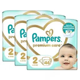 Подгузники Pampers Premium Care 2 (4-8 кг) 138 шт. (3 уп х 46 шт.)