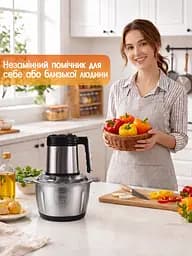 Чопер-подрібнювач кухонний з двома чашами Rainberg Professional Food Chopper Блендер 3в1 для смузі 1200 Вт - мініатюра 10