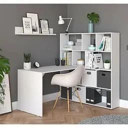 Стіл комп'ютерний Moreli з стелажем Id0083 Білий (id27-82-83-white)