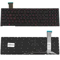 Клавіатура для ноутбука ASUS (GL752VW series) rus, black, без фрейма, підсвічування клавіш