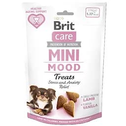 Ласощі Brit Care Mini Treats Mood для собак малих порід проти стресу з ягням смак ванілі 50 г