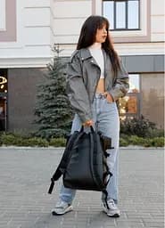 Жіночий рюкзак Sambag ROLLTOP HACKING чорний 41 x 30 x 16 см (24460001) - мініатюра 6