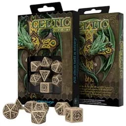 Набор кубиков Celtic 3D Revised Beige & black Dice Set , 7 шт. (SCER18)