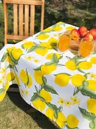 Водовідштовхувальна Скатертина Принт Лимони 220х140 см (+ 4 серветки 30х40)