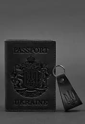 Подарунковий набір шкіряних аксесуарів з українською символікою чорний - мініатюра 3