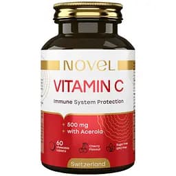 Вітамін C 500 мг з Ацеролою Novel 60 жувальних таблеток