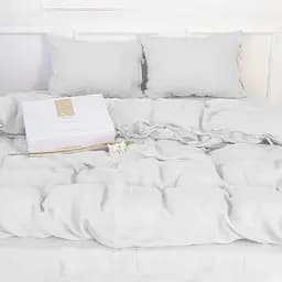Підковдра MirSon Linen Winter flower льон 110х140 см дитяча біла (2200008249328) - мініатюра 3