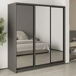 Шкаф-купе трехдверный MebelStar Комбо BG 3 Зеркала 200x60x210 см Антрацит (MBS-9260)