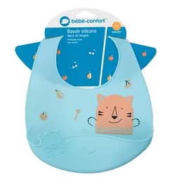 Нагрудник Bebe Confort Soft Silicone Bib Domino, м'який, блакитний (3220660315840) - мініатюра 3