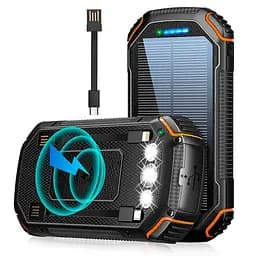 Зовнішній акумулятор із сонячною панеллю Solar power bank 20000 mAh PN-W23 15W Qi