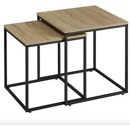 Комплект журнальных столиков Leobert Nika квадратный 50х50х50.5 см, 45х45х45.5 см сонома