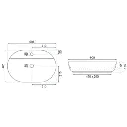Умивальник Rea Aura 60,5x40,5 white (REA-U7900) - мініатюра 5