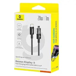 Кабель Baseus Display 2 Fast Charging Data Cable USB-C to iP 20W 2 м Чорний - мініатюра 2