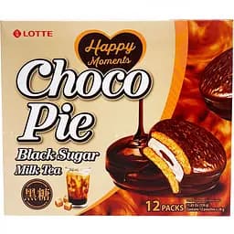 Тістечко шоколадне Choco Pie Black Sugar Milk Tea LOTTE 336г