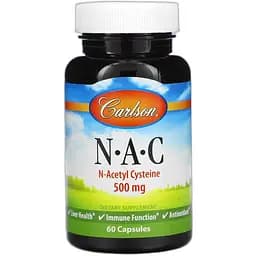 Амінокислота Carlson Labs N-A-C 500 мг 60 капсул