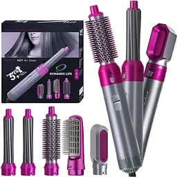 Фен-щетка-браш стайлер Hot Air Styler 5 в 1 мультистайлер для завивки локонов объема и укладки волос 1000 Вт