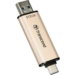 USB флеш накопичувач Transcend 512GB JetFlash 930C Gold-Black USB 3.2/Type-C (TS512GJF930C) - мініатюра 3