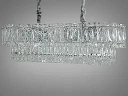 Шедевральна кришталева люстра овальної форми на 10 ламп, хром