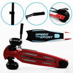 Самокат Maxi Best Scooter 64х18х36 см Чорно-червоний 000231631 - мініатюра 5