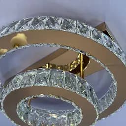 Стельова LED-люстра з кільцями для спальні Linisoln 7708-2A GD золото 60 Вт 45-25 см до 15 м2 - мініатюра 3